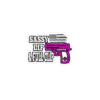Here's an alt tag for the image: Sassy lip & full clip handgun graphic.