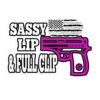 Sassy lip & full clip graphic.