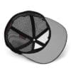 Black mesh trucker hat inside view.