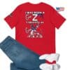 Here's an alt tag for the image: Red Gen X T-shirt, F.A.F.O. design.
