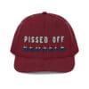 Here's an alt tag for the image: Pissed off redneck trucker hat.