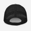 Black mesh back trucker hat.