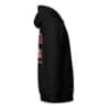 Black hoodie with American flag design.