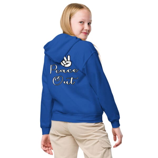 BRUH Teen Girl Youth hoodie sweatshirt, "Peace out" teenage slang pre-teen shirt - Image 6