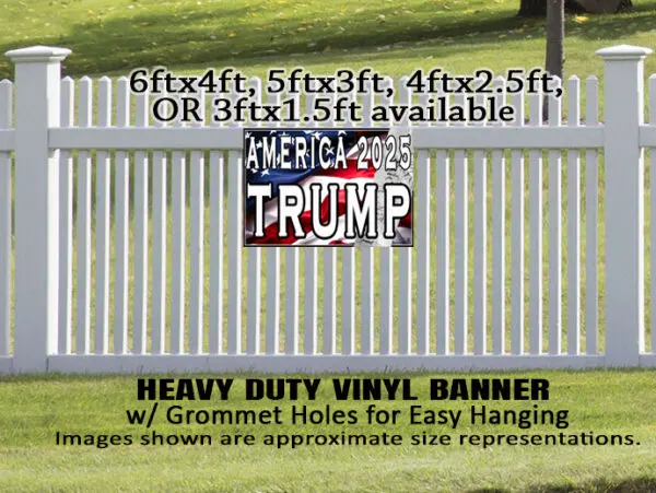 AMERICA 2025 TRUMP Inauguration banner, MAGA MAHA 2024, USA First, Fence sign - Image 5