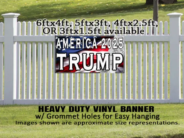 AMERICA 2025 TRUMP Inauguration banner, MAGA MAHA 2024, USA First, Fence sign - Image 4