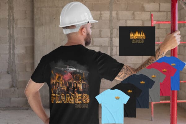 Hollywood Flames 2025 T-shirt design.