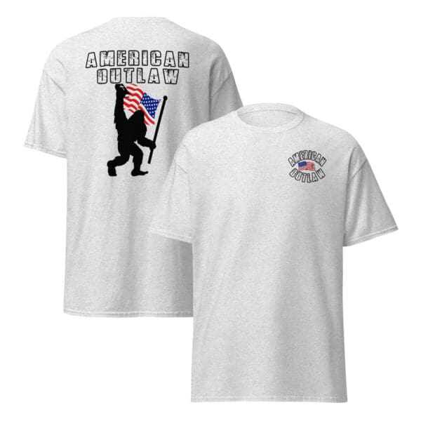 AMERICAN OUTLAW Patriotic Christian Bigfoot shirt MAGA Yeti, Flag & Bible Tshirt - Image 7