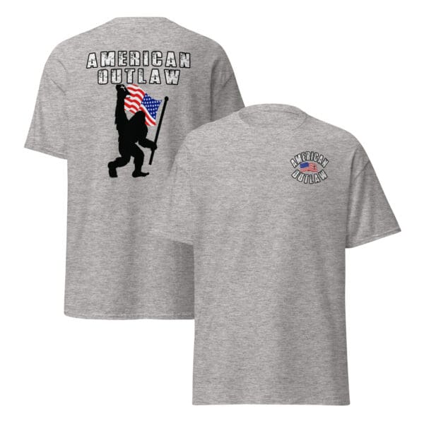 AMERICAN OUTLAW Patriotic Christian Bigfoot shirt MAGA Yeti, Flag & Bible Tshirt - Image 5