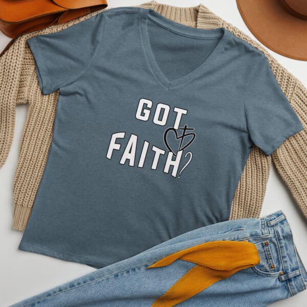 Got faith? V-neck tee shirt.