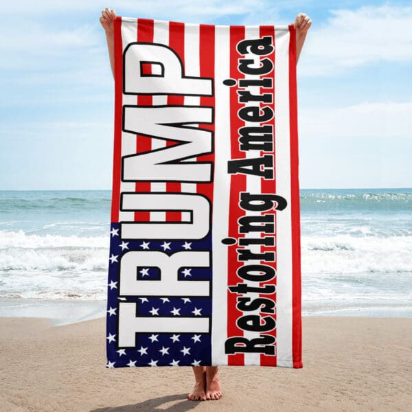 American Flag TRUMP Restoring America MAGA Oversized bath / beach Towel #47