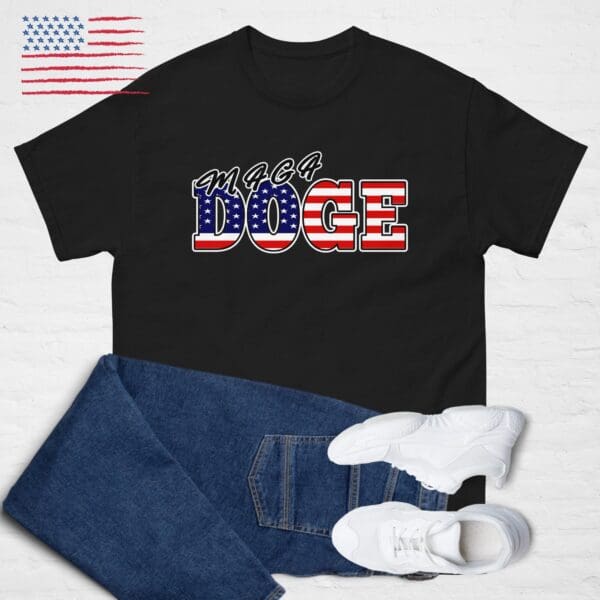 MAGA DOGE Tshirt Department Government Efficiency Trump Musk American Flag shirt - Image 2