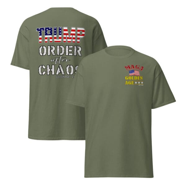 ORDER AFTER CHAOS Trump Tshirt MAGA Golden Age shirt - Image 13