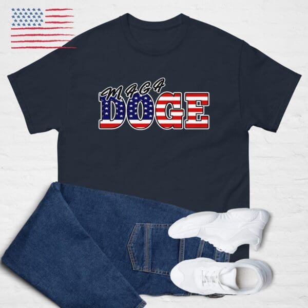 MAGA DOGE Tshirt Department Government Efficiency Trump Musk American Flag shirt - Image 3