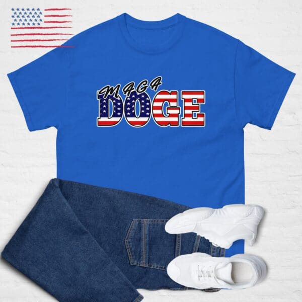 MAGA DOGE Tshirt Department Government Efficiency Trump Musk American Flag shirt