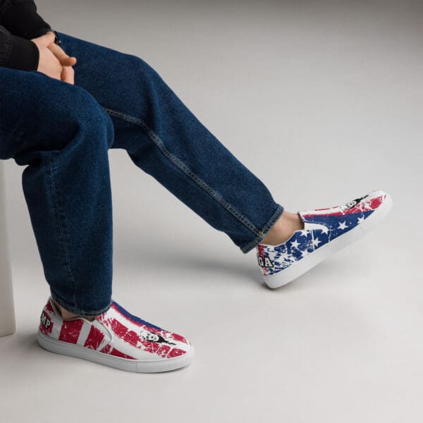 American Flag TRUMP shoes MAGA #47 slip on Vans style Men's patriot sneakers - Image 2