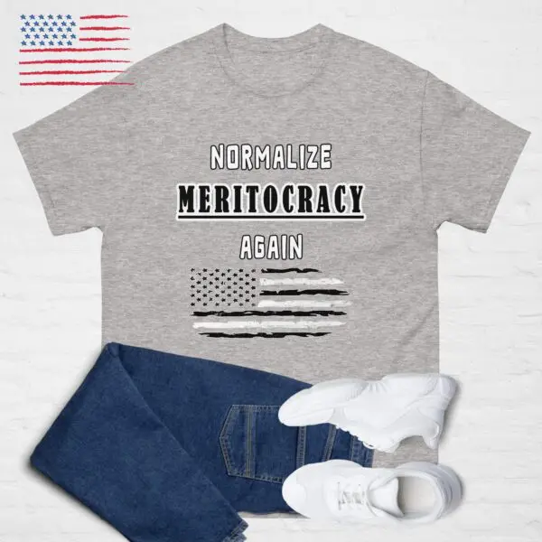 Normalize MERITOCRACY Again! MAGA Golden Age Shirt - Image 3