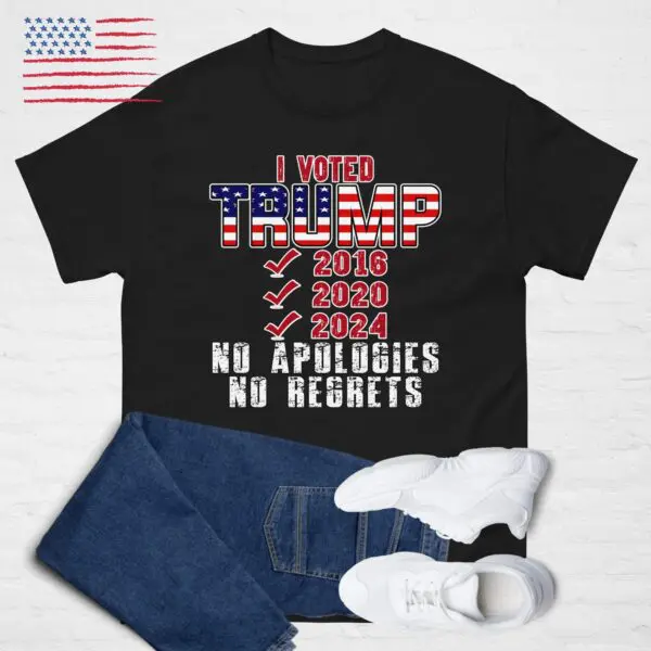 I Voted TRUMP shirt No Apologies, No Regrets MAGA DJT