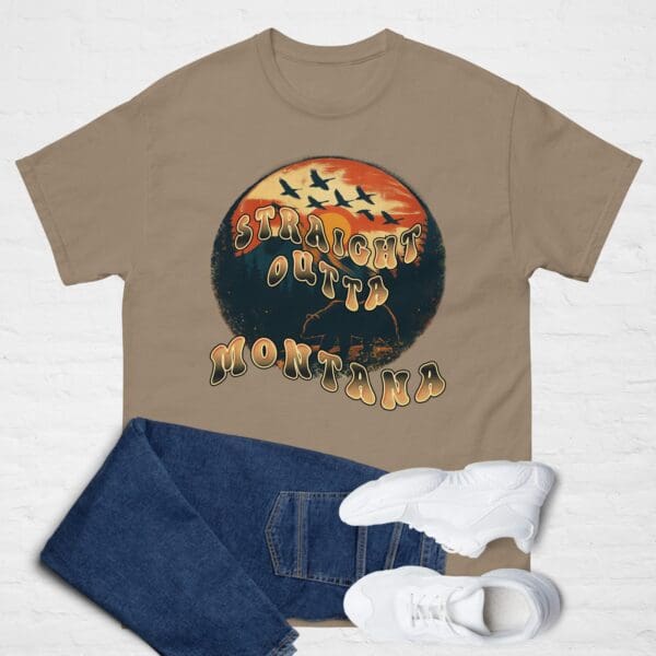 STRAIGHT OUTTA MONTANA Unisex basic Tshirt. Big Sky country shirt - Image 8