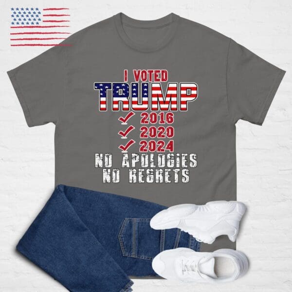 I Voted TRUMP shirt No Apologies, No Regrets MAGA DJT - Image 6