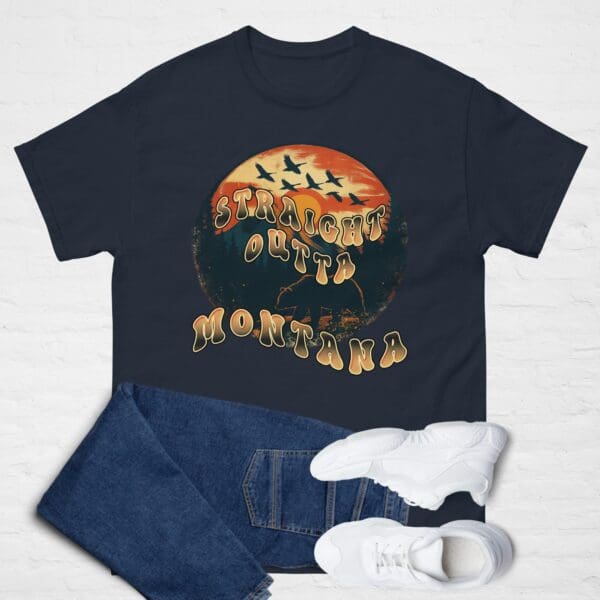 STRAIGHT OUTTA MONTANA Unisex basic Tshirt. Big Sky country shirt - Image 4