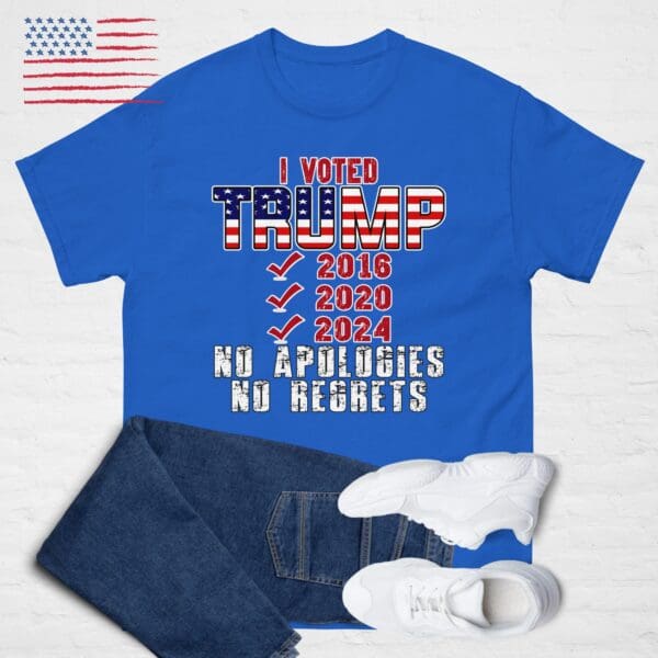 I Voted TRUMP shirt No Apologies, No Regrets MAGA DJT - Image 5