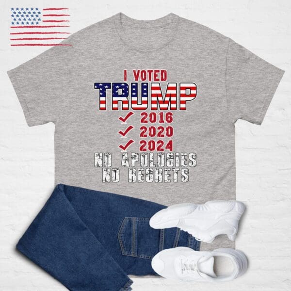 I Voted TRUMP shirt No Apologies, No Regrets MAGA DJT - Image 4