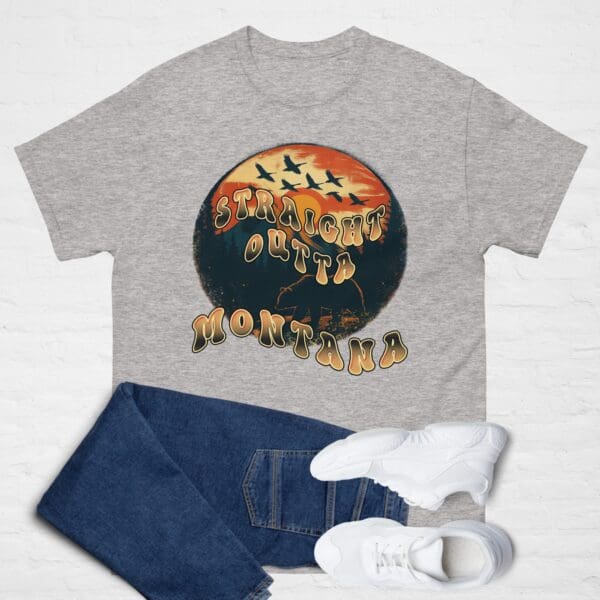 STRAIGHT OUTTA MONTANA Unisex basic Tshirt. Big Sky country shirt - Image 5
