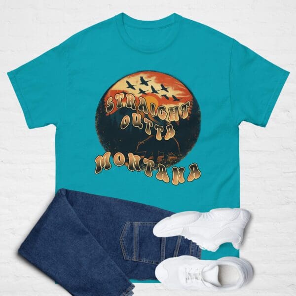 STRAIGHT OUTTA MONTANA Unisex basic Tshirt. Big Sky country shirt - Image 9