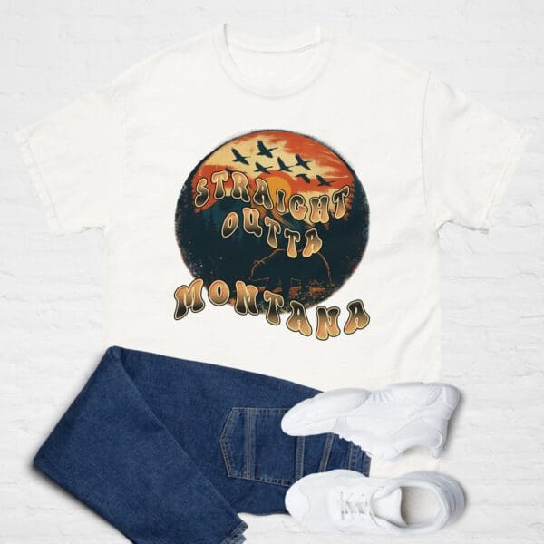 STRAIGHT OUTTA MONTANA Unisex basic Tshirt. Big Sky country shirt - Image 6