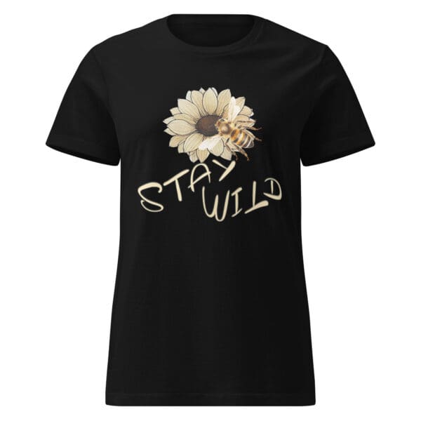 STAY WILD Fun Sunflower Minimalist Cute BOHO top Womens Basic Essential t-shirt - Image 3
