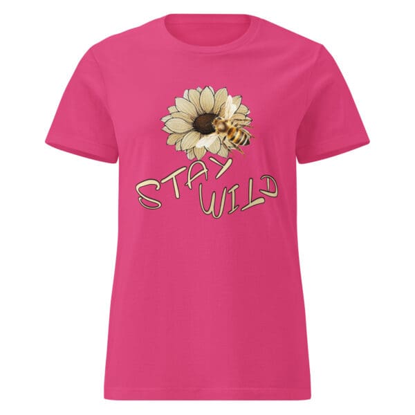 STAY WILD Fun Sunflower Minimalist Cute BOHO top Womens Basic Essential t-shirt - Image 6