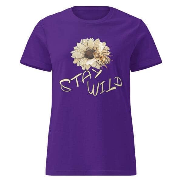 STAY WILD Fun Sunflower Minimalist Cute BOHO top Womens Basic Essential t-shirt - Image 5