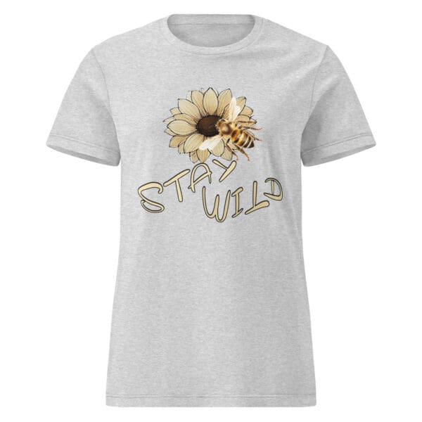 STAY WILD Fun Sunflower Minimalist Cute BOHO top Womens Basic Essential t-shirt - Image 9