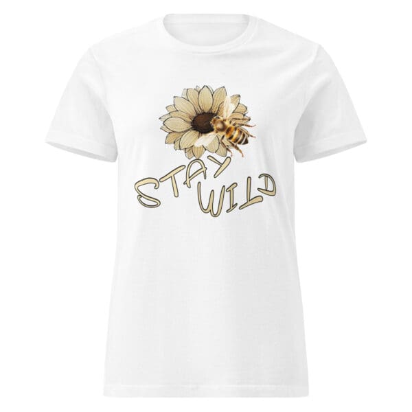 STAY WILD Fun Sunflower Minimalist Cute BOHO top Womens Basic Essential t-shirt - Image 10