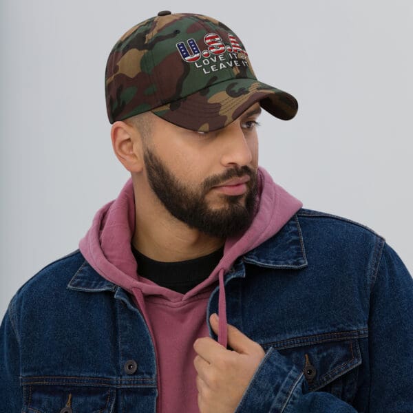 USA LOVE it or LEAVE It! MAGA ICE America First Dad hat. Baseball cap - Image 6
