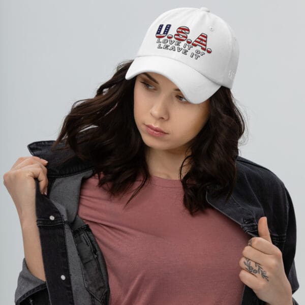 USA LOVE it or LEAVE It! MAGA ICE America First Dad hat. Baseball cap - Image 7