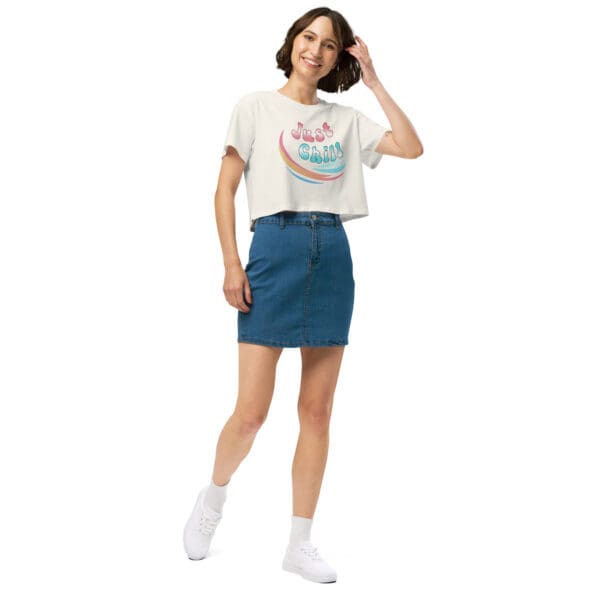 Minimalist Just Chill Women’s Sassy Classy Crew crop top - Image 8