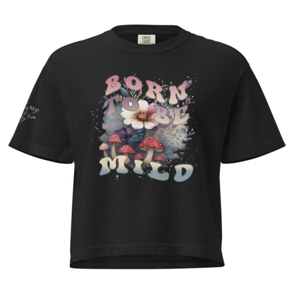 BORN TO BE MILD Retro semi crop top, cute boxy T-shirt - Image 8