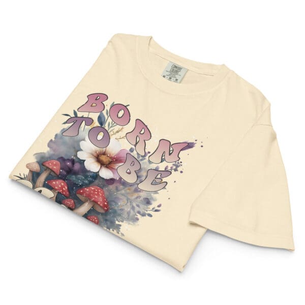 BORN TO BE MILD Retro semi crop top, cute boxy T-shirt - Image 2