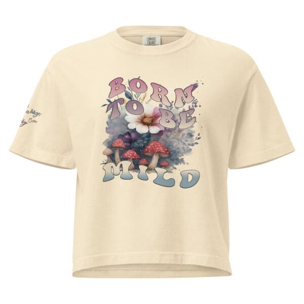 BORN TO BE MILD Retro semi crop top, cute boxy T-shirt - Image 7