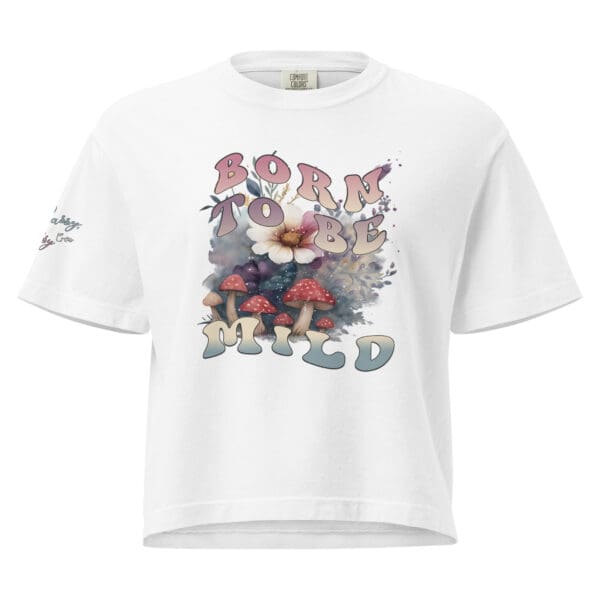 BORN TO BE MILD Retro semi crop top, cute boxy T-shirt - Image 6