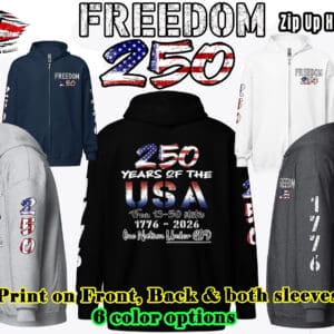 FREEDOM 250 Happy Birthday America Zip Up Hoodie