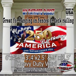 Happy 250 Birthday America, ONE NATION UNDER GOD Banner