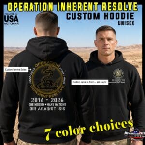 Personalized Operation Inherent Resolve Veteran Hoodie